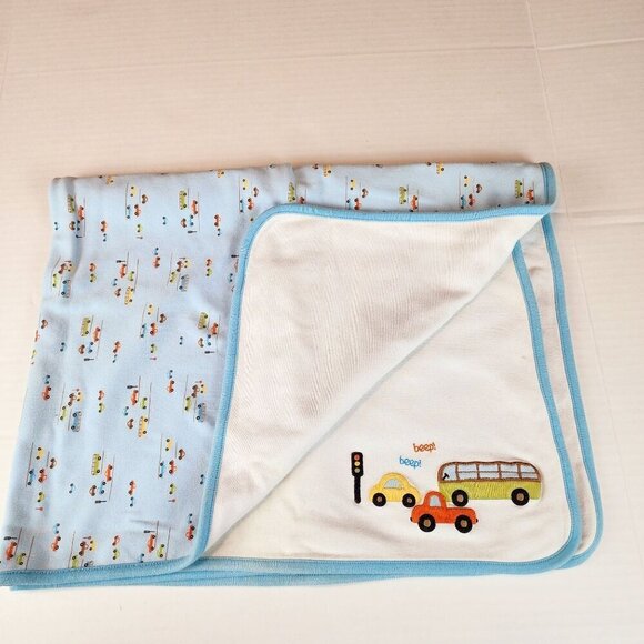 Baby Boy Gymboree Cars Bus Vehicle Blanket  Beep Mr. Lovebug - Picture 1 of 8